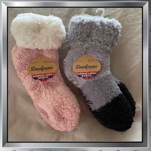 2 Pair Dearfoams Cozy Comfort Bootie Sock
